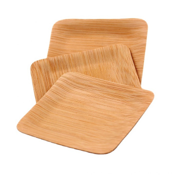 Good Quality Compostable Biodegradable Eco-friendly Bamboo Square Plate For Indoor Outdoor